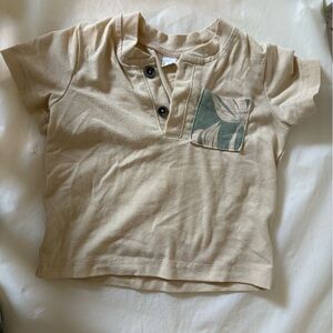 Beige Polo Shirt with Leaf Pocket